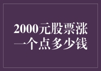 2000元股票涨一个点，意味着你的账户将多出20元