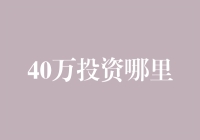 40万投资哪里？别傻了，听我给你支招！