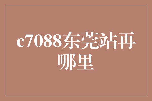 c7088东莞站再哪里