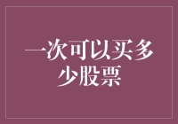 一次可以买多少股票：构建个人投资组合的策略与考量