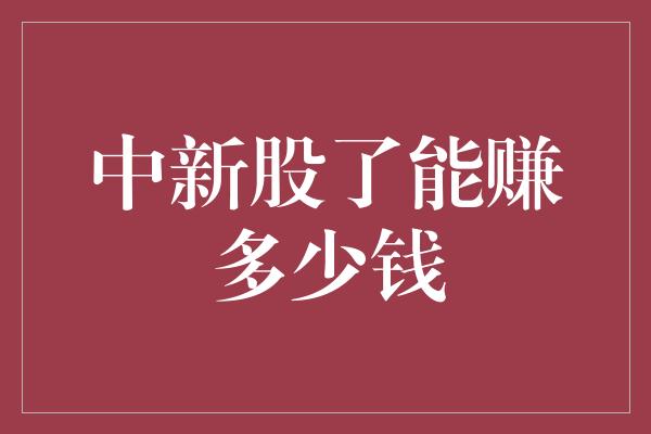 中新股了能赚多少钱