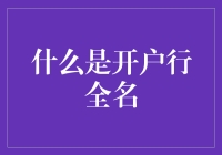 开户行全名：银行账户信息中的重要标识