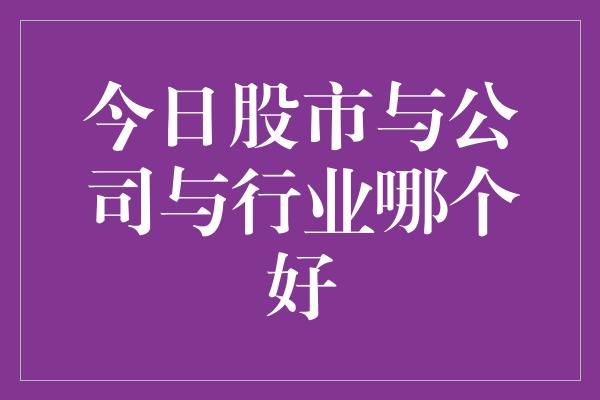 今日股市与公司与行业哪个好