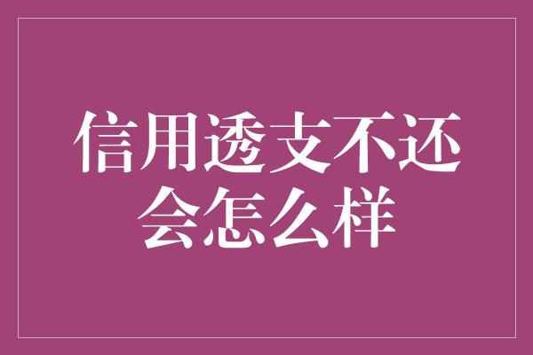 信用透支不还会怎么样