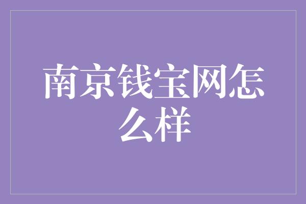 南京钱宝网怎么样