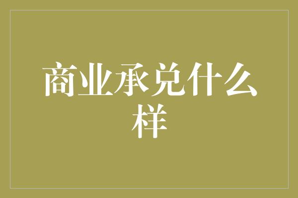 商业承兑什么样