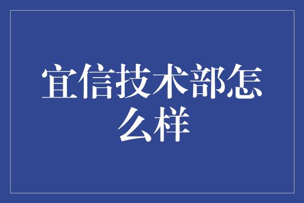 宜信技术部怎么样