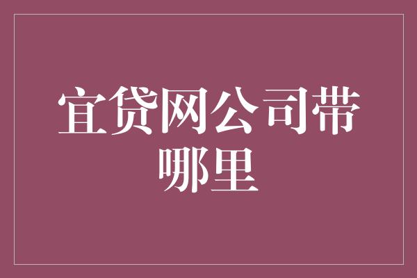 宜贷网公司带哪里