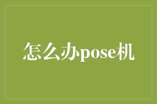 怎么办pose机