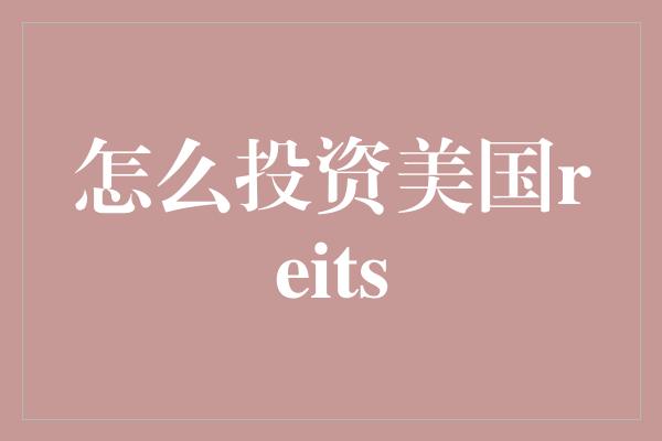 怎么投资美国reits