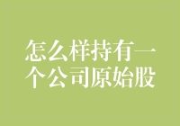 持有一个公司原始股的策略：从知识到实践