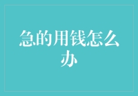 急的用钱怎么办？——一分钱难倒英雄汉篇