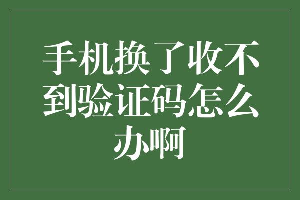 手机换了收不到验证码怎么办啊