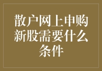 散户网上申购新股需要什么条件：全面解析新股申购的规则与要求