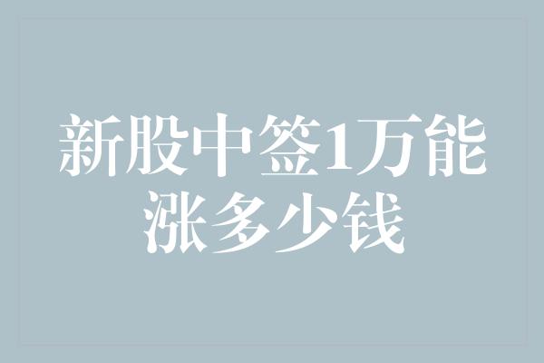 新股中签1万能涨多少钱