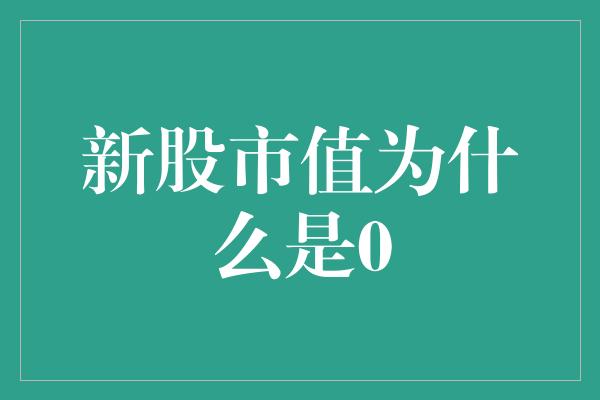 新股市值为什么是0