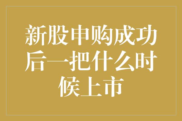 新股申购成功后一把什么时候上市