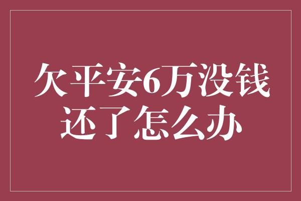 欠平安6万没钱还了怎么办