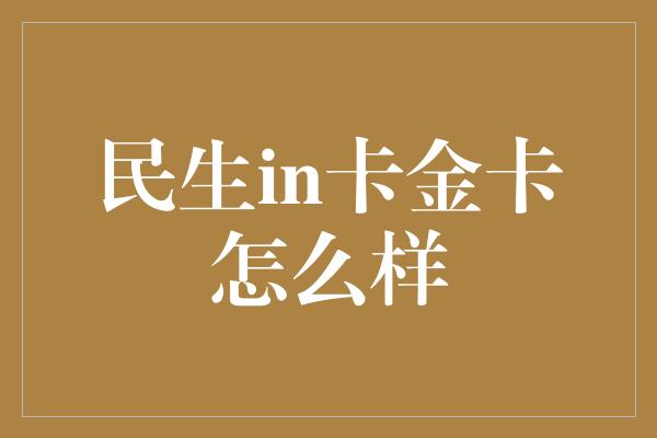 民生in卡金卡怎么样