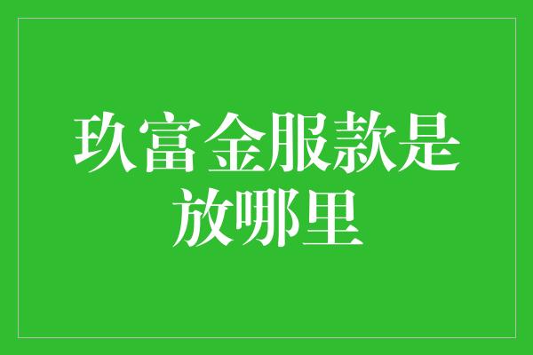 玖富金服款是放哪里