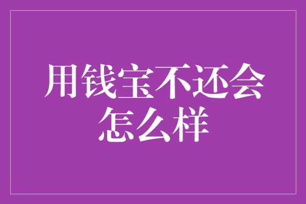 用钱宝不还会怎么样