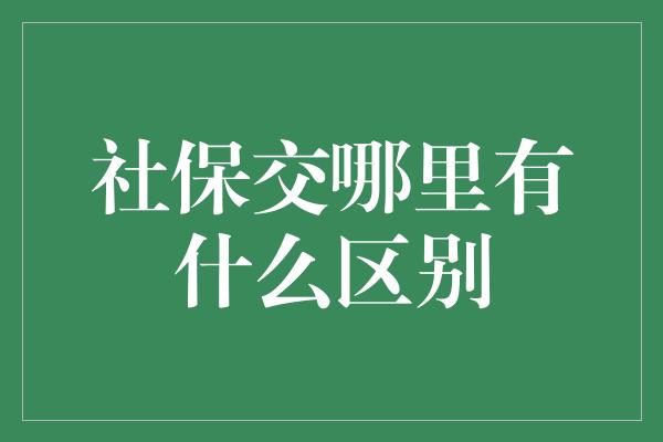 社保交哪里有什么区别