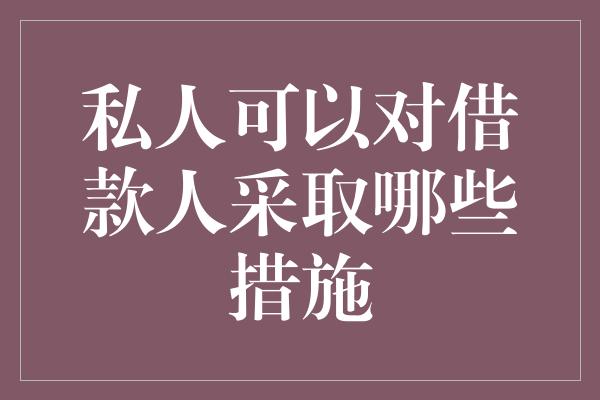 私人可以对借款人采取哪些措施