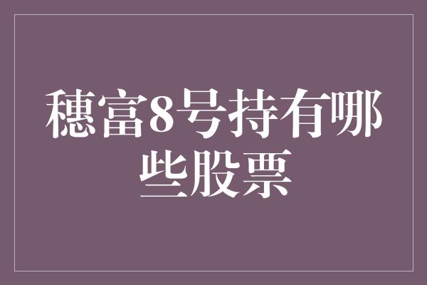 穗富8号持有哪些股票