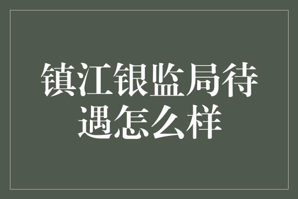 镇江银监局待遇怎么样