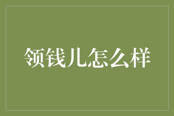 领钱儿怎么样