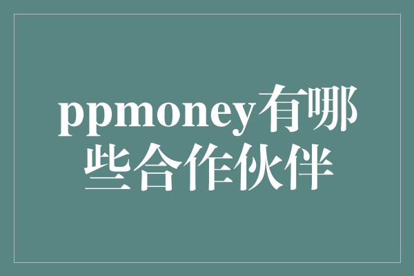 ppmoney有哪些合作伙伴