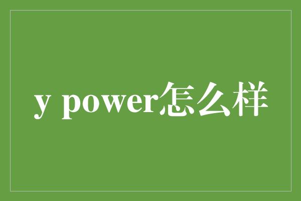 y power怎么样